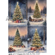 Christmas Tree Quad | A4 Rice Paper | Paper for Decoupage | AB Studios