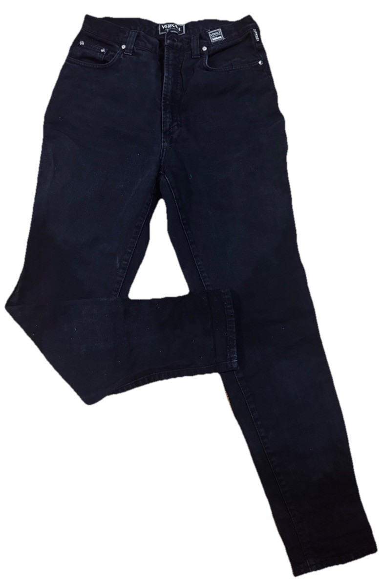 Versace Jeans Couture Men's Black Denim Jeans Size 28 Waist Regular, Seams 30 thumbnail 9