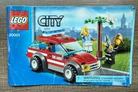 LEGO 60001 CITY: Fire Chief Car 100% Complete EUCII (Read Description)