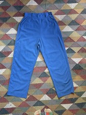 1940s Vintage Blue Cotton Side Button Trouser Pants Women's