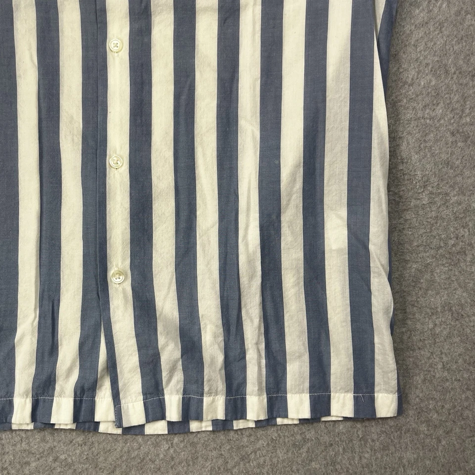 Camisa Abercrombie & Fitch Para Hombre Mediana Campamento Rayas Manga Corta Algodón Peso Ligero Foto 4 de 4