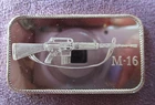 M-16 Military Rifle  1 Troy Oz. .999 Fine Silver Art Bar Golden State Mint