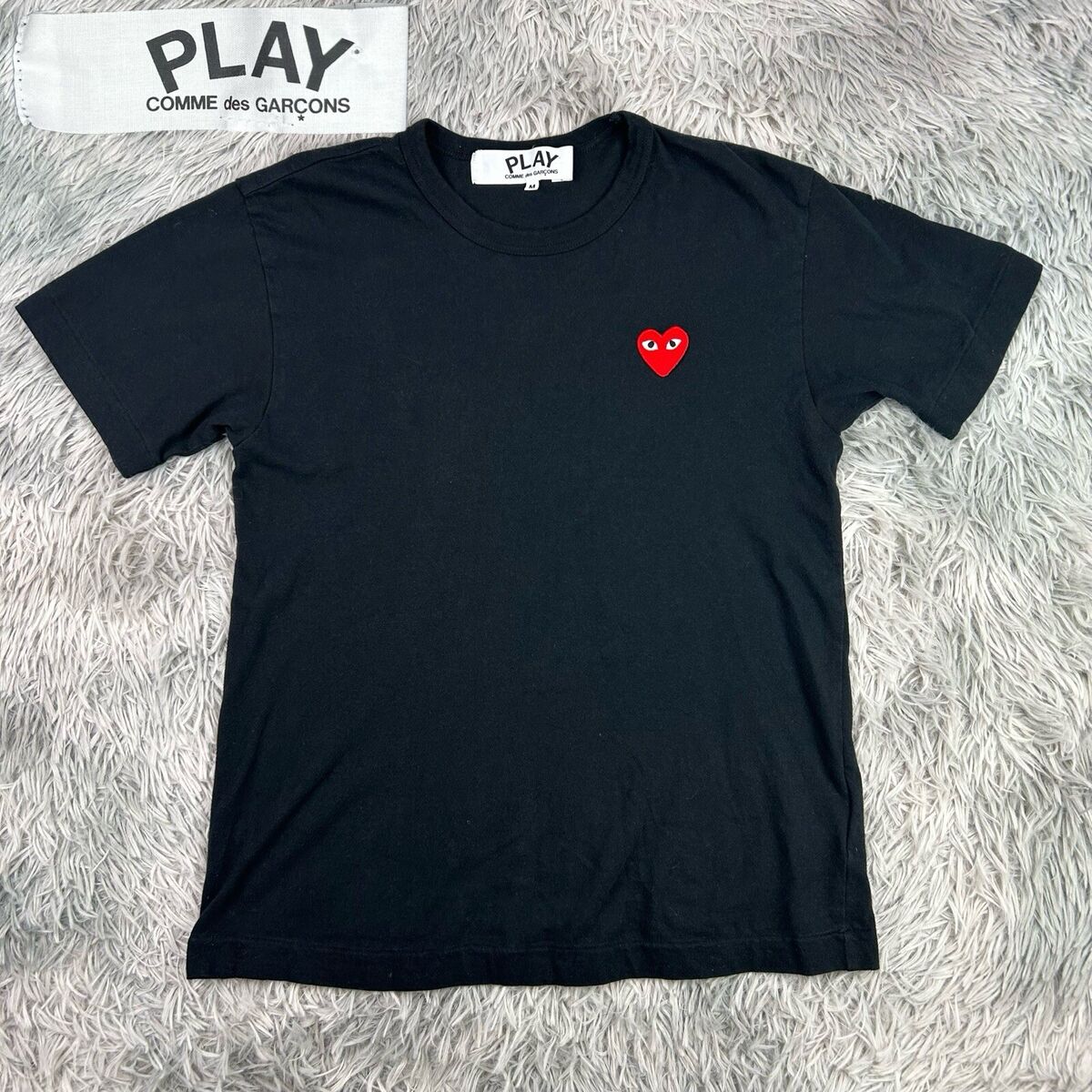 Comme des Garçons Men's CDG PLAY Logo Black Short Sleeve Comme des Garçons Men's CDG PLAY Logo Black Short Sleeve