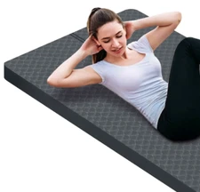 Extra Thick 10mm Exercise Yoga Pilates Mat Gym Fitness NBR 72"x 24" w/ Bag Strap