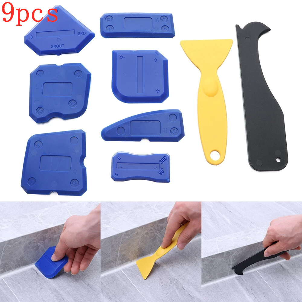 9PCS Caulking Tool Set Silicone Sealant Remover Grout Finishing Tool Caulk Tool