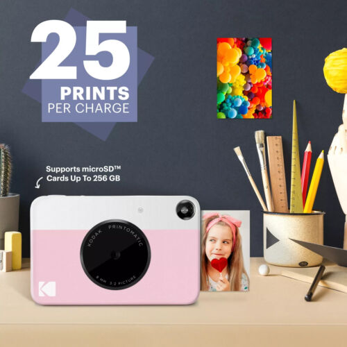 KODAK Printomatic Digital Instant Print Camera Uses Zink 2x3 Photo Paper, Pink - Picture 4 of 4