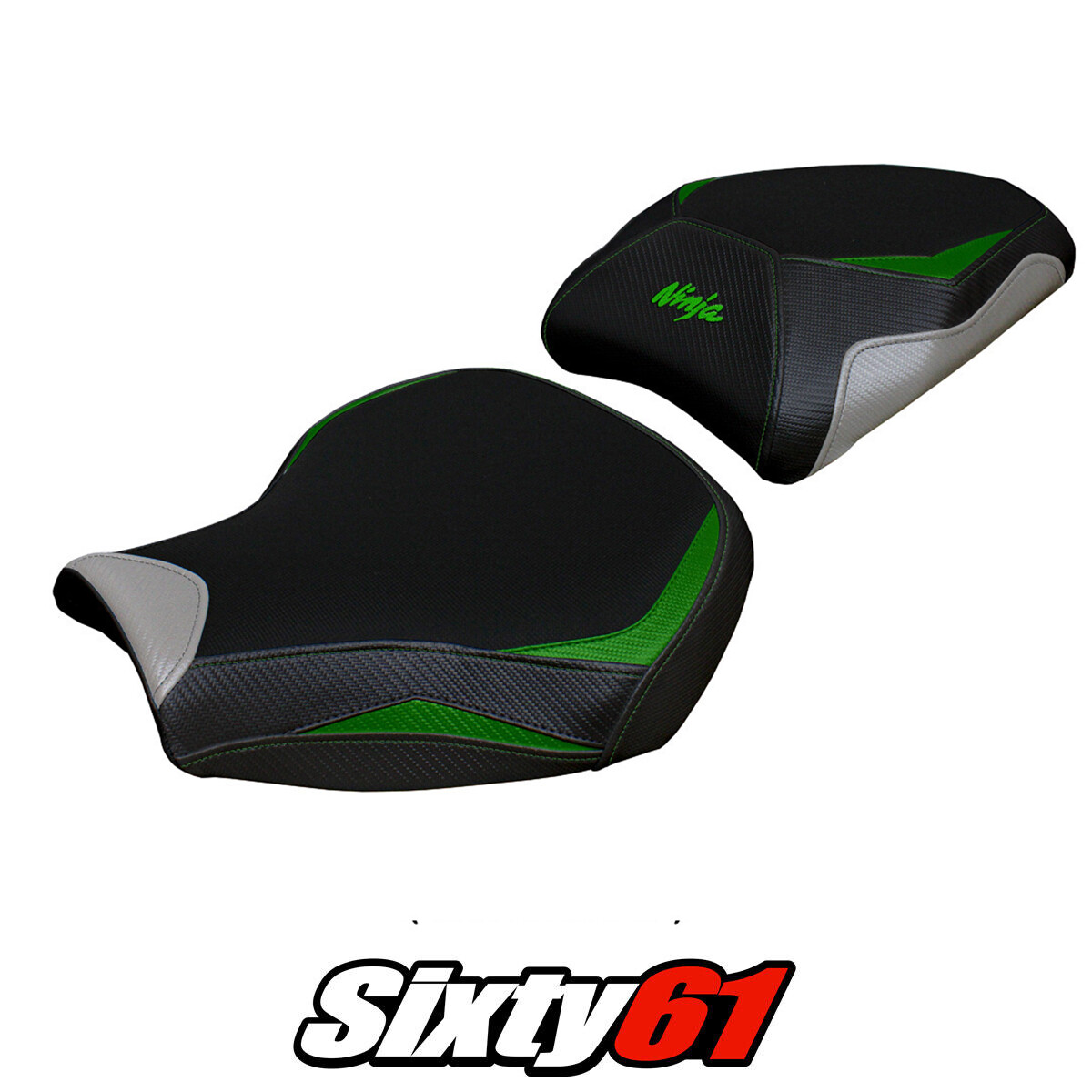 Kawasaki Ninja H2 1000SX 2018-2026 Seat Cover Tappezzeria Comfort Green Silver
