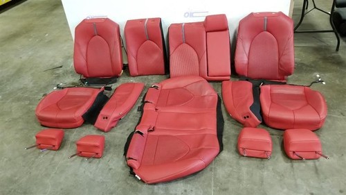 19 2019 TOYOTA CAMRY XSE RED LEATHER SEAT COVERS AND HEADRESTS FRONT ...