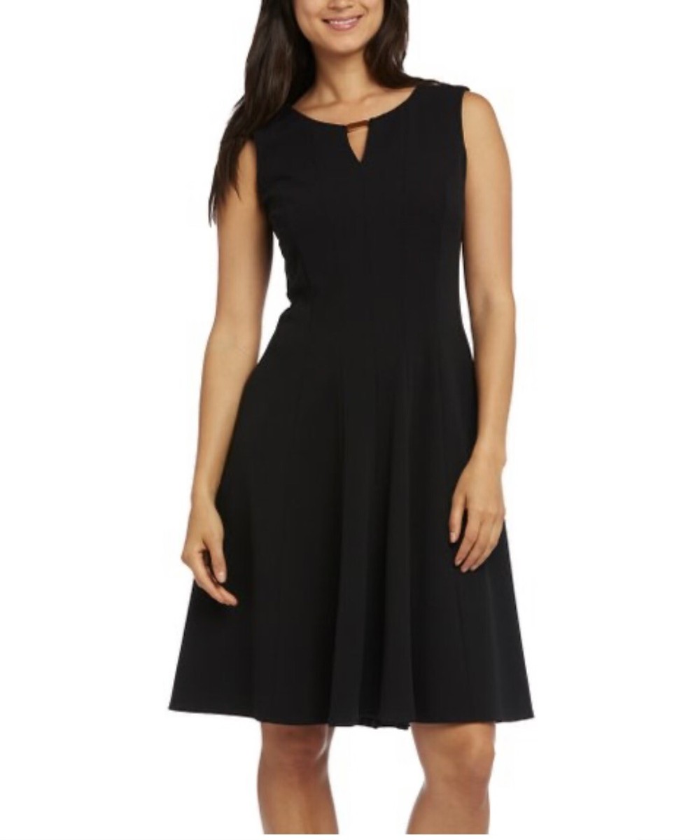 slim fit dress slacks Petite Sequin and Jacquard Holiday Dress Black / PM main image 1
