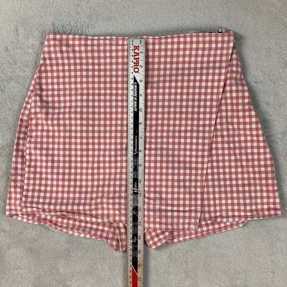 にゃあ HOLLISTER Ultra High-Rise PINK/WHITE Gingham Wrap Front SKORT S | eBay
