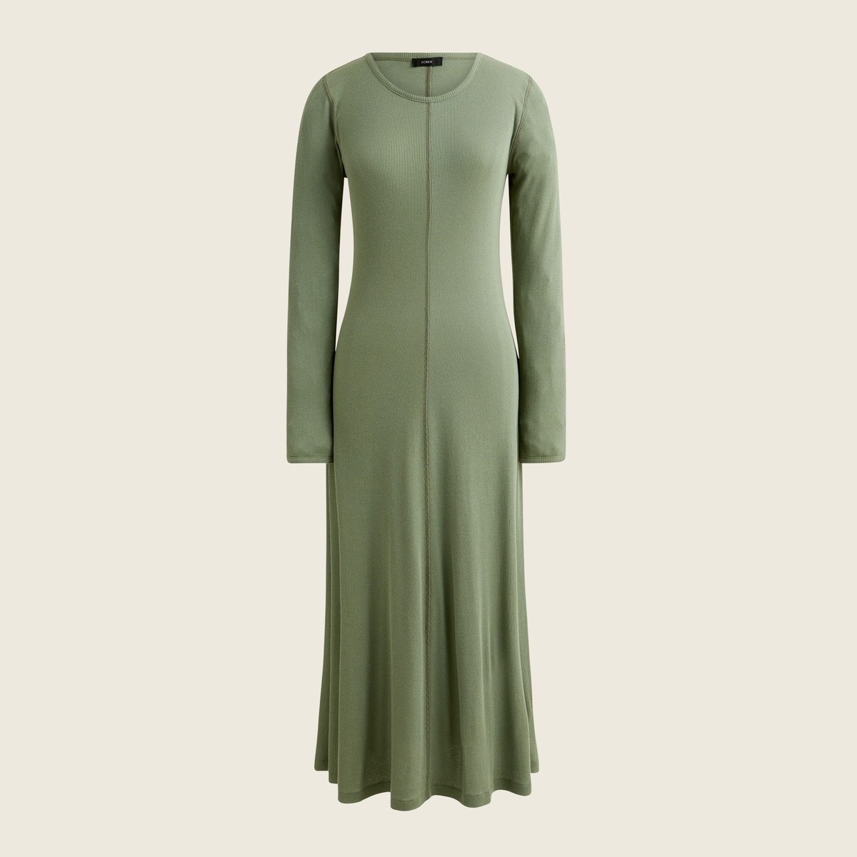 J Crew BA959 NWT Size XXS Pale Cyprus Green Ribbed Knit A-Line Midi Dress