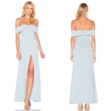 Lovers Friends Danica Gown Blue Strapless Maxi Dress with slit Sise XS