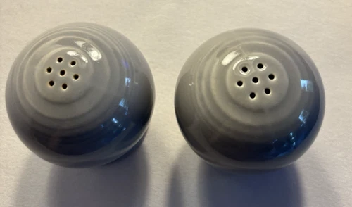 Fiesta *1950's Gray* Salt and Pepper Shakers *No Corks* Near Flawless