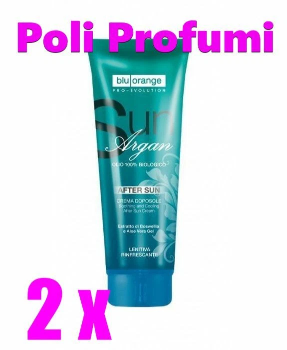 2 x Blue Orange Sun Argan After Sun Creme Aloe Vera Gel 200 ml