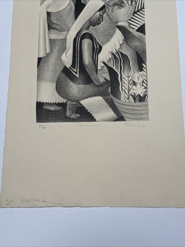 PHIL PARADISE LITHOGRAPH RARE MEXICAN SCENE MODERNIST MID CENTURY FAMOUS ART - Picture 9 of 12