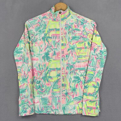 Lilly Pulitzer Jacket Womens XXS Pink Floral Serena Full Zip Athletic Luxletic