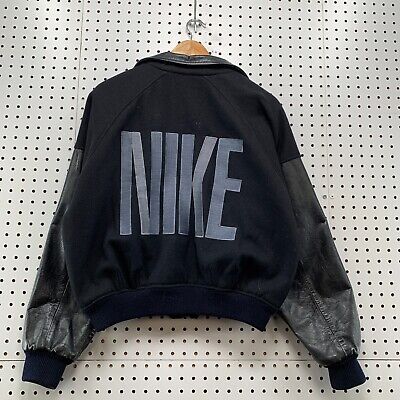 Vintage 90s Nike Leather Jacket Mens Medium Black Vintage 90s Nike Leather Jacket Mens Medium Black