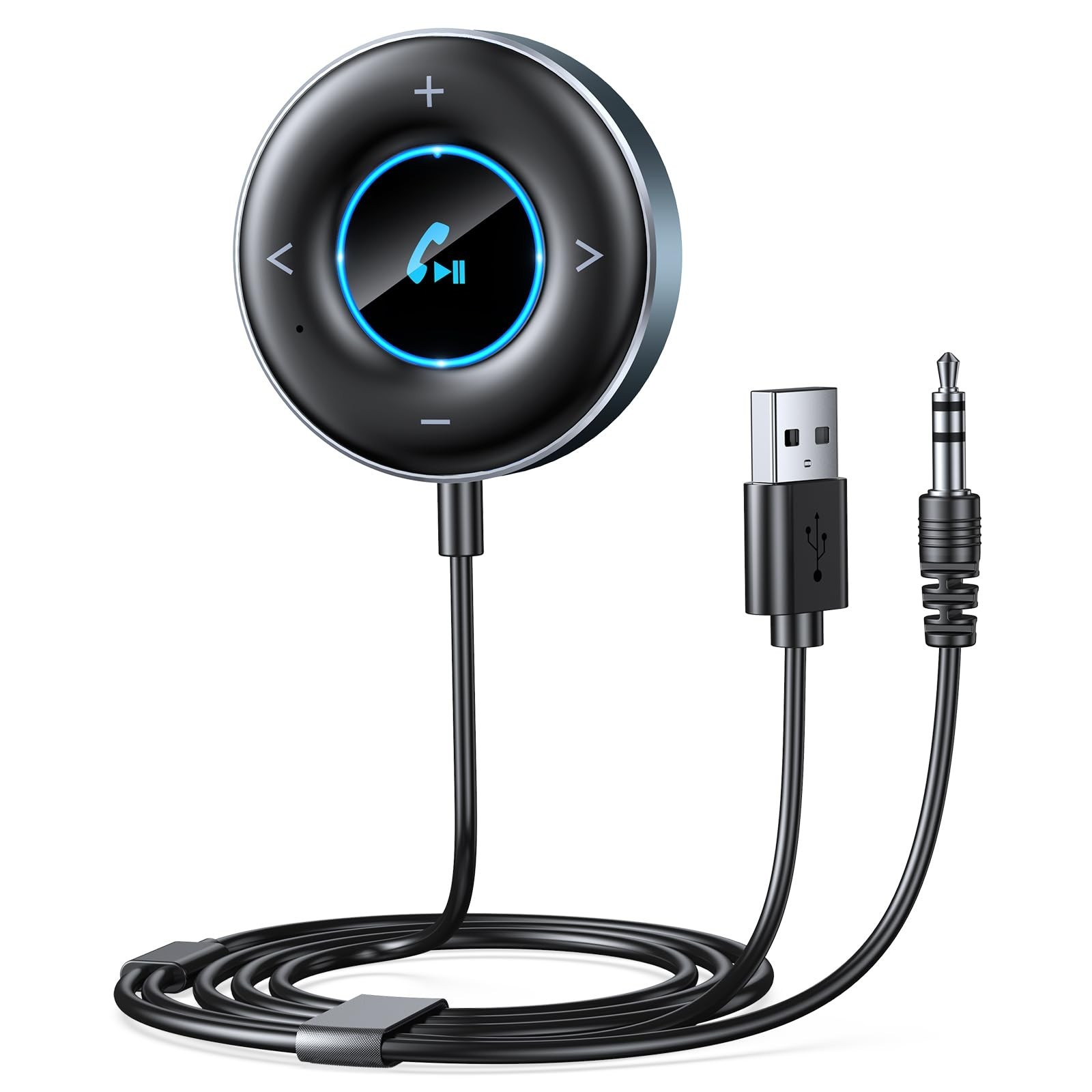 Wireless Bluetooth 5.3 Car Adapter AUX Receiver Plug and Play