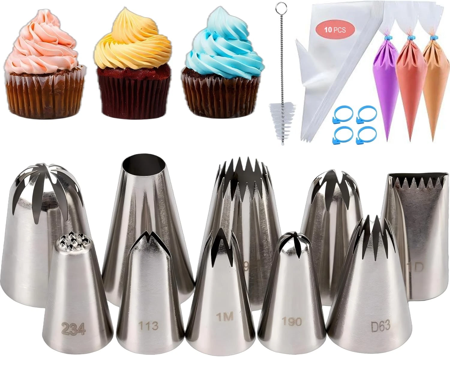 25 Pcs Extra Large Piping Tip Set, Stainless Steel Frosting Piping Kit,Pastry...
Opens in a new wind
