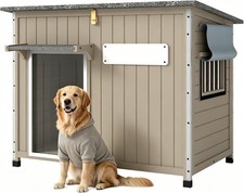 43" L Wooden Dog House Outdoor for Small  Medium Dogs Kennel