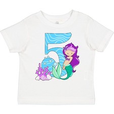 Inktastic Fifth Birthday Mermaid Toddler T-Shirt Birthdays 5th Five Year Old Sea