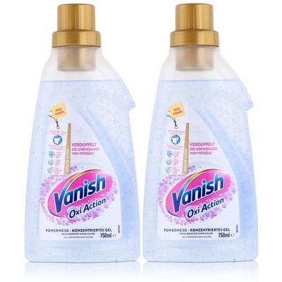 Vanish Oxi Action Konzentriertes Gel Powerweiss 750ml Wäsche Booster (2er Pack)