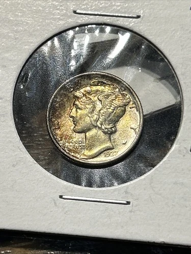 1937 Mercury Silver Dime GEM BU *UNCIRCULATED* MS TONED!