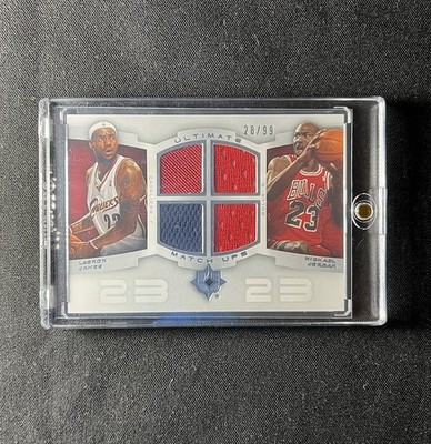 Michael Jordan Lebron James Dual Match Ups GAME USED Jerseys Rare  28/99