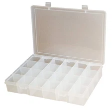 DURHAM MFG LP24-CLEAR Compartment Box, 24 Compartment (Pack of 5)