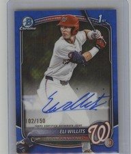 2025 Bowman Draft #CPA-EW Eli Willits Chrome Prospect Auto Blue Refractor #/150