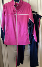 SB Active Pink  Blue Women Set Full-Zip Jacket  Pants XL