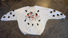 Vintage 90s White Dalmatian Dog Graphic Sweatshirt Pullover Size Small Adult
