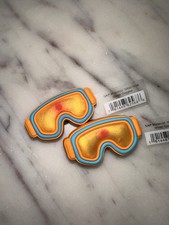 2x orange winter goggles   authentic original jibbitz   crocs shoe charms