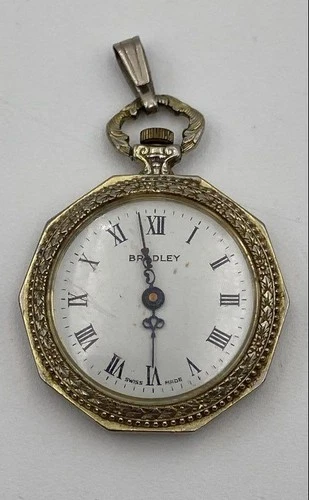 Vintage Bradley Swiss Made Engraved 12-Hour Round Dial Manual Pocket Watch