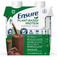 12 PACK of Ensure 12/2025 Plant Protein Nutrition Shakes, Chocolate, 11 Fl Oz