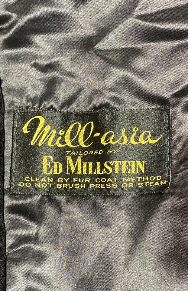 Vintage 70s Ed Millstein Mill-asia Womens Black Faux Fur Trim Long Coat - Image 3 of 4