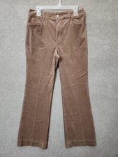 Talbots Corduroy Flared Leg Pants Womens 8 Brown Stretch Trouser NEW