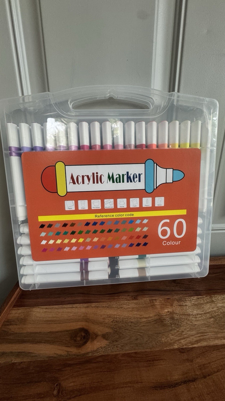 Acrylic Marker Set 60 Colors | Multi-Surface Paint Pens | Brand New with Case