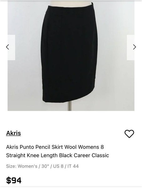 Women Akris Skirt Navy Wool 36 / S / 44 #4PPT
