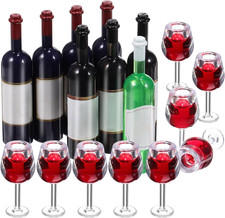 Mini Bottles 18Pcs Dollhouse Champagne Set Miniature Red Wine Bottle Mini Cockta