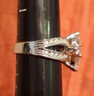 Silver Tone Crystal Rhinestone CZ??? Costume Cocktail Ring 6 Jewelry Statement — photo 2
