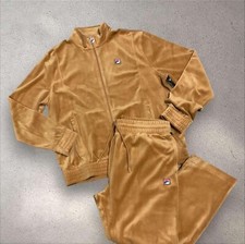 Men  s Fila Solid Wheat Velour Casual Outfit Set Tracksuits NWT