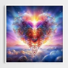 8x8 Majestic Heart Illustration Fantasy Oil Painting Art Print