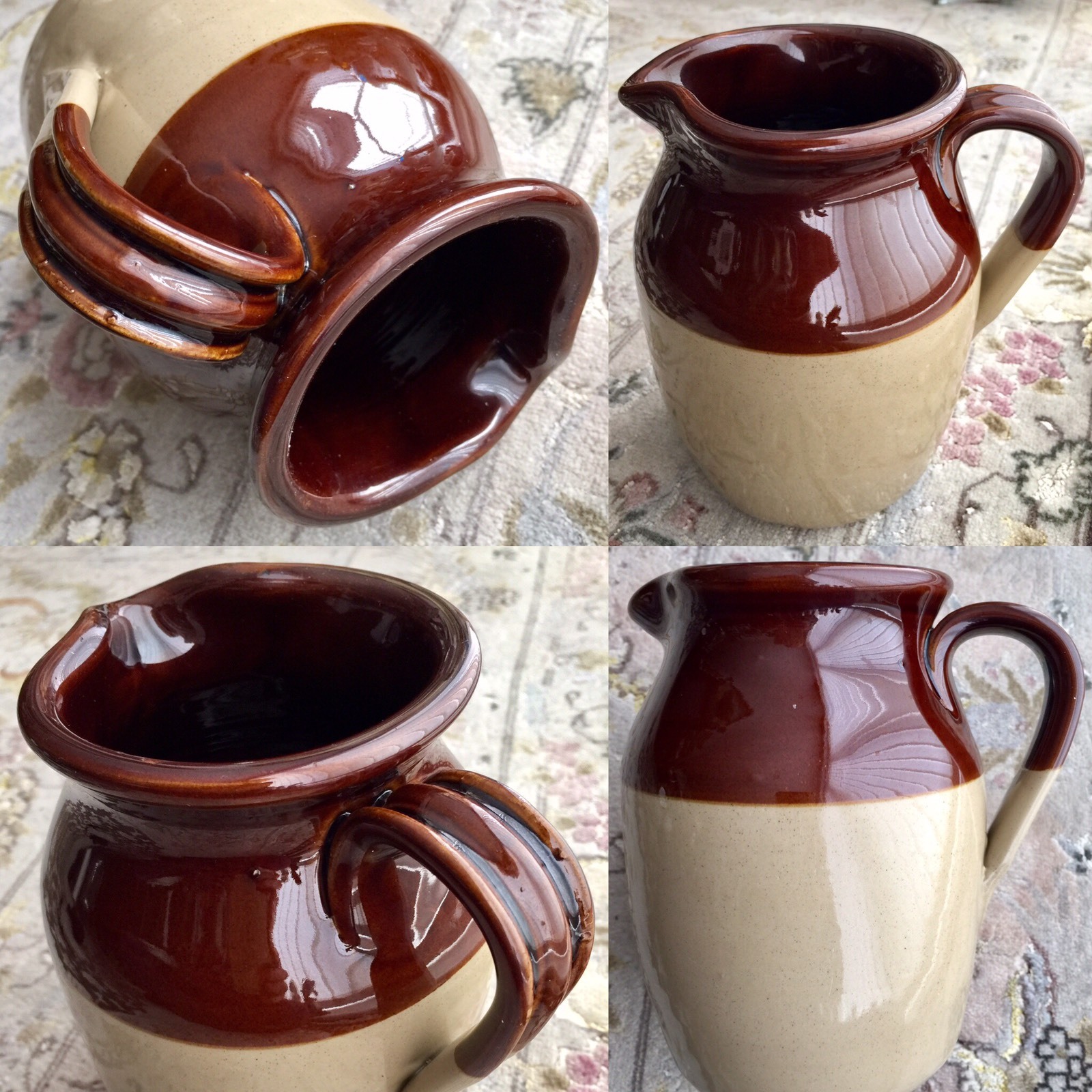 Vintage (1950s) Heavy English Price & Powell 8"/20cm Stoneware Pitcher