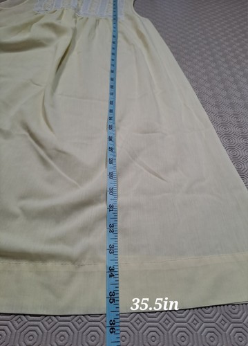 Vintage Baby Doll Nightie By Barbigon Lace Front Sheer Satin Yellow Size Small - Picture 5 of 8