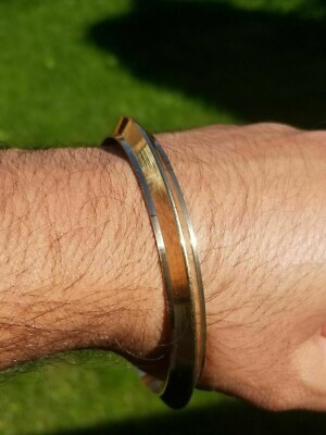 Design Kara Lines In Acciaio Inossidabile Con Bordo In Ottone Bracciale - Foto 5