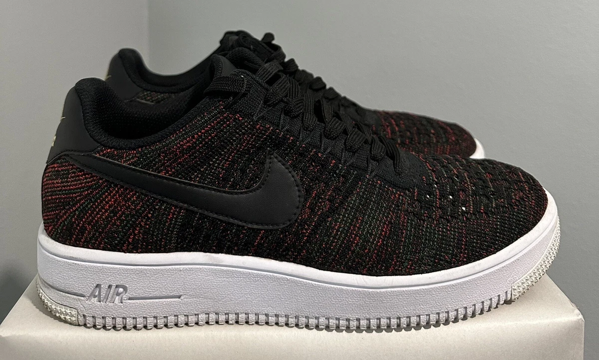 Nike Air Force 1 Flyknit Black Burgundy 817419-005 Mens Size Mint Cond | eBay