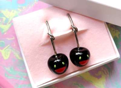 Takashi Murakami x Liquem Cherry Earrings Black Japan Limited 2024 Free Shipping