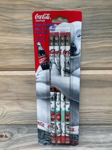 Coca ColaBrand Four Popular # 2 Pencils Features Coca Cola Polar Bear 1996  Set