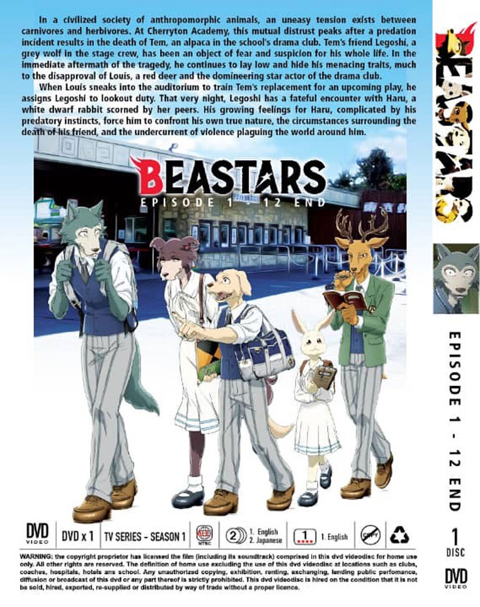 ANIME DVD BEASTARS SEASON 1 COMPLETE TV SERIES VOL.1-12 END
